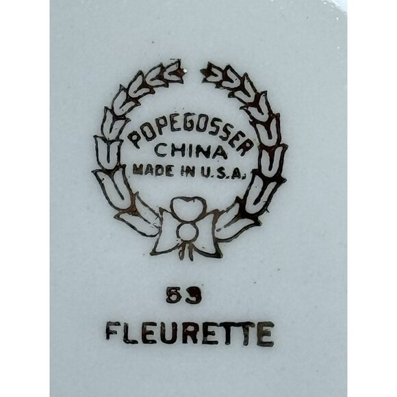 VINTAGE POPE GOSSER  3 Saucers FLUERETTE Embossed Blue Flowers Gilded 1920-1931 - Picture 6 of 9